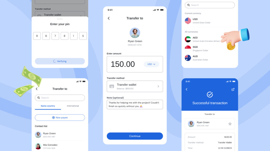 Money Transfer Mobile App Examples - Visily AI