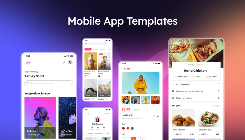 Mobile wireframe examples