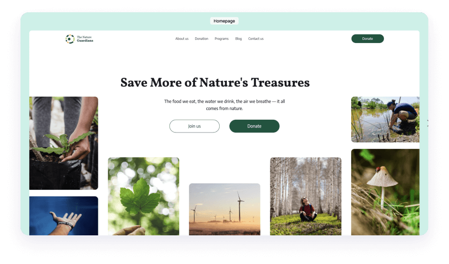 environmental NGO website template's thumbnail