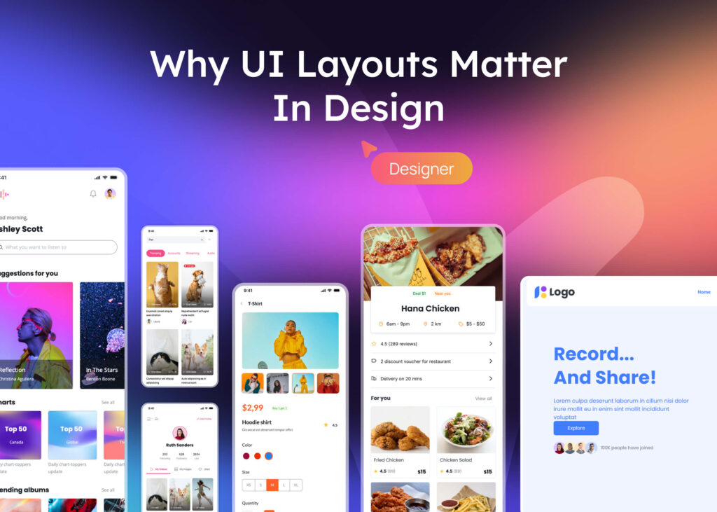 Effective UI layout showcasing key principles of modern design