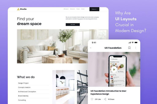 Effective UI layout showcasing key principles of modern design