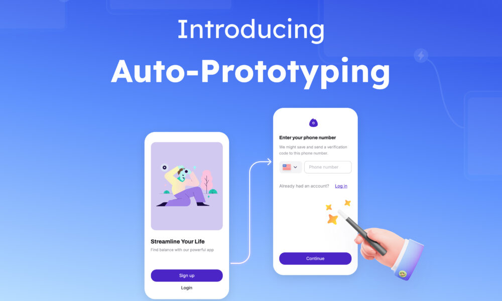 Visily's Auto-Prototype feature generating interactive prototypes from wireframes.