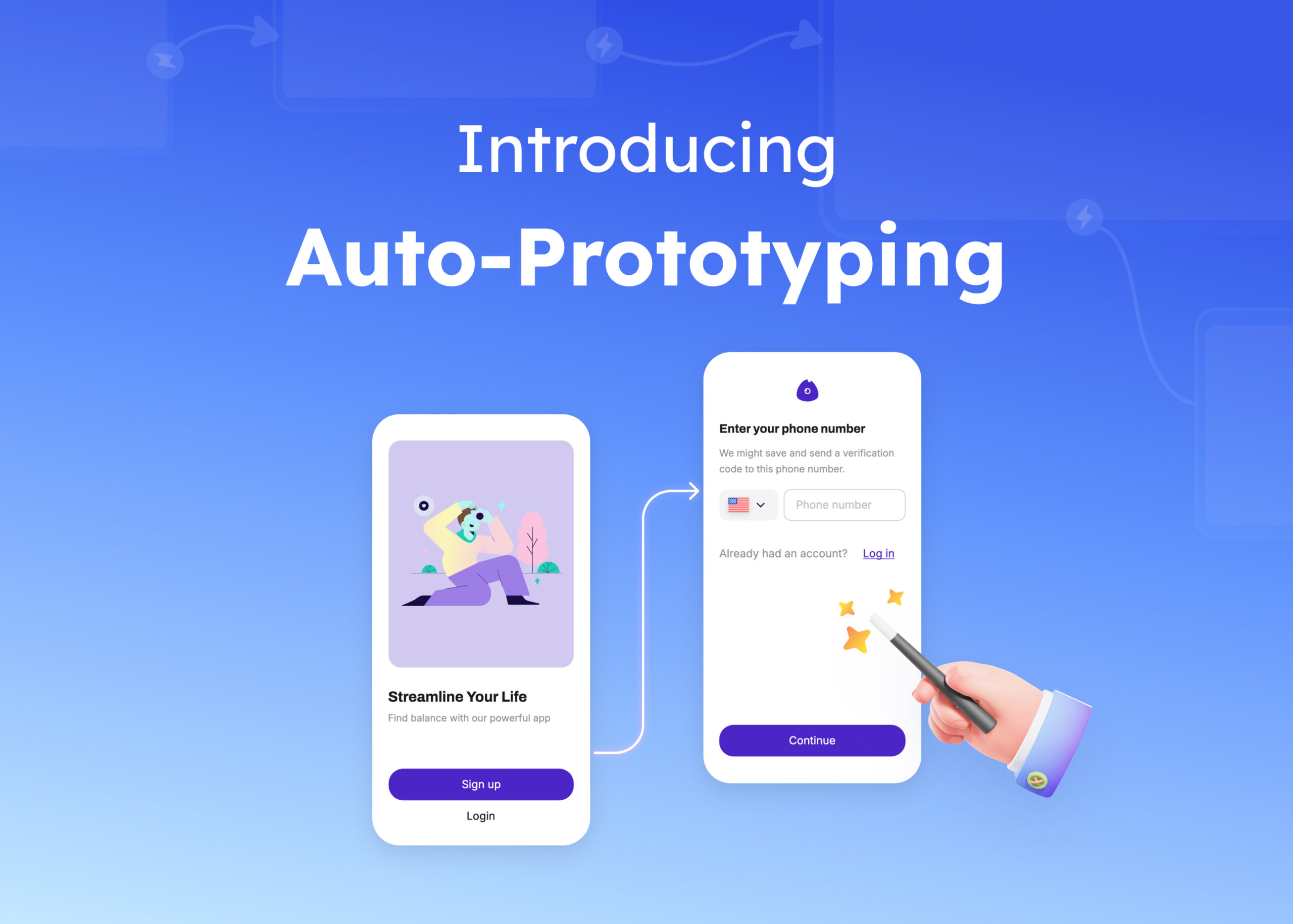 Visily's Auto-Prototype feature generating interactive prototypes from wireframes.