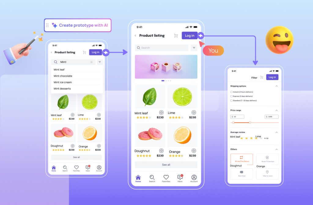  A digital design interface displaying various design tools and elements that highlight the capabilities of Visily as a user-friendly design platform.